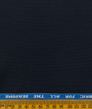 Raymond Men's Polyester Viscose Solids  Unstitched Suiting Fabric (Dark Navy Blue)