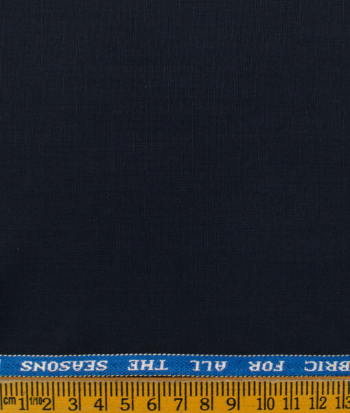 Raymond Men's Polyester Viscose Solids  Unstitched Suiting Fabric (Dark Navy Blue)