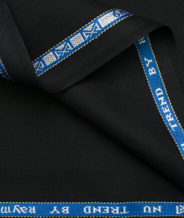 Raymond Men's Polyester Viscose Solids  Unstitched Suiting Fabric (Black)