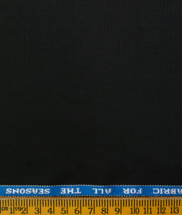 Raymond Men's Polyester Viscose Solids  Unstitched Suiting Fabric (Black)