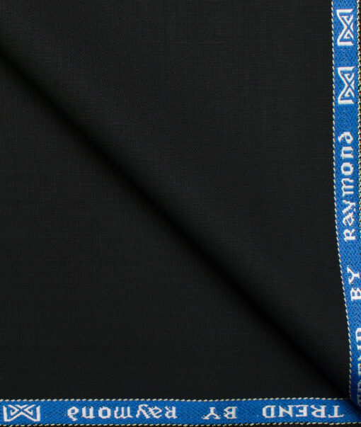 Raymond Men's Polyester Viscose Solids  Unstitched Suiting Fabric (Black)