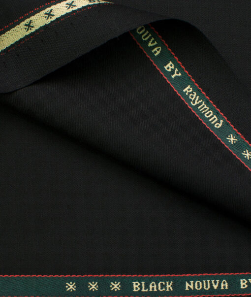 Raymond Men's Polyester Viscose Checks  Unstitched Suiting Fabric (Black)