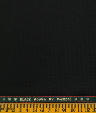 Raymond Men's Polyester Viscose Checks  Unstitched Suiting Fabric (Black)