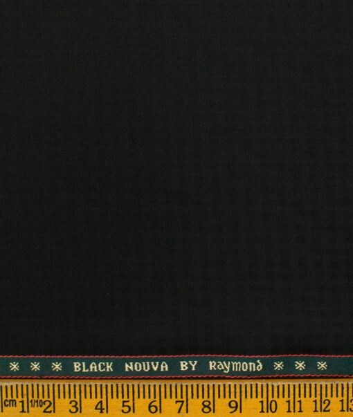 Raymond Men's Polyester Viscose Checks  Unstitched Suiting Fabric (Black)