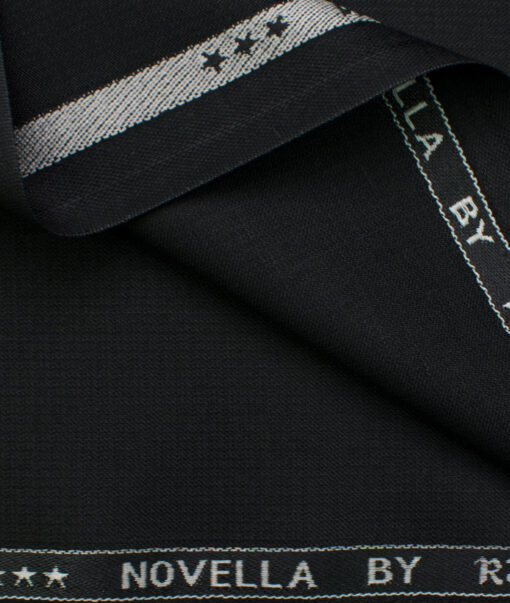 Raymond Men's Polyester Viscose Structured  Unstitched Suiting Fabric (Black)