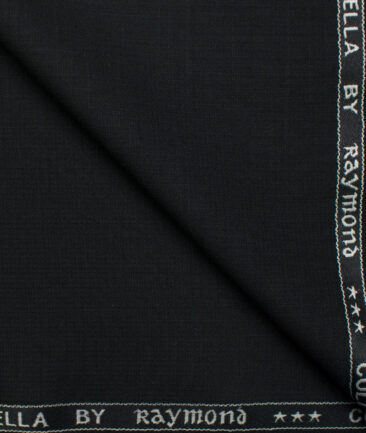 Raymond Men's Polyester Viscose Structured  Unstitched Suiting Fabric (Black)