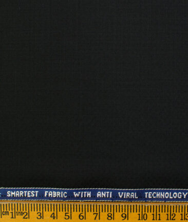 Raymond Men's Polyester Viscose Structured  Unstitched Suiting Fabric (Black)