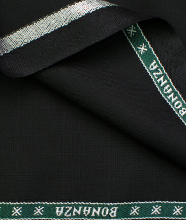 Raymond Men's Polyester Viscose Checks  Unstitched Suiting Fabric (Black)