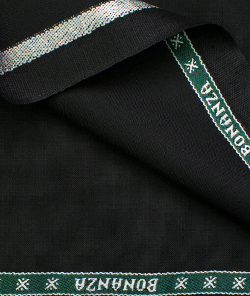 Raymond Men's Polyester Viscose Checks  Unstitched Suiting Fabric (Black)