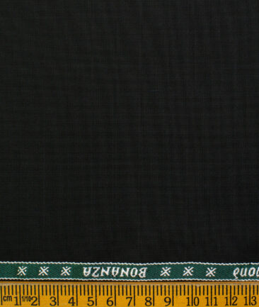 Raymond Men's Polyester Viscose Checks  Unstitched Suiting Fabric (Black)