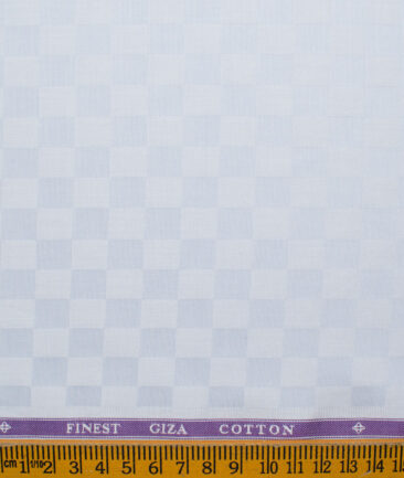 Soktas Men's Giza Cotton Self Design 2.25 Meter Unstitched Shirting Fabric (Sky Blue)