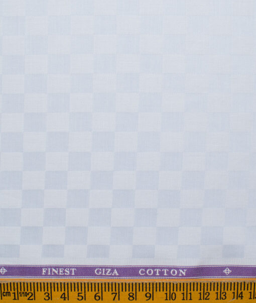 Soktas Men's Giza Cotton Self Design 2.25 Meter Unstitched Shirting Fabric (Sky Blue)