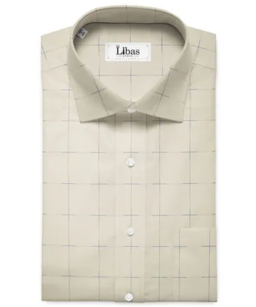 Soktas Men's Giza Cotton Checks 2.25 Meter Unstitched Shirting Fabric (Daffodil Yellow)