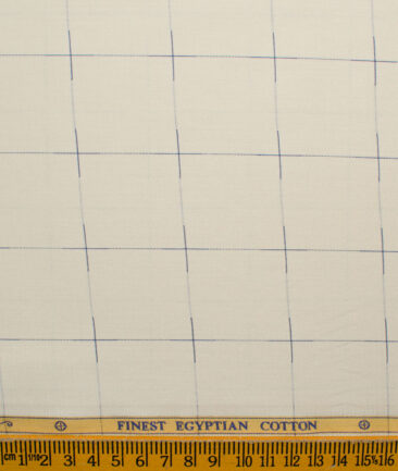 Soktas Men's Giza Cotton Checks 2.25 Meter Unstitched Shirting Fabric (Daffodil Yellow)