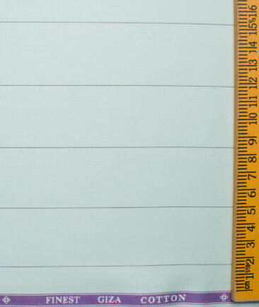 Soktas Men's Giza Cotton Striped 2.25 Meter Unstitched Shirting Fabric (Pistachio Green)