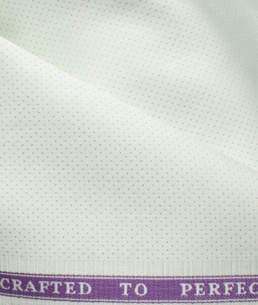 Soktas Men's Giza Cotton Self Design 2.25 Meter Unstitched Shirting Fabric (Light Olive Green)
