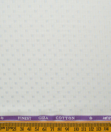 Soktas Men's Giza Cotton Self Design 2.25 Meter Unstitched Shirting Fabric (Ivory Beige)
