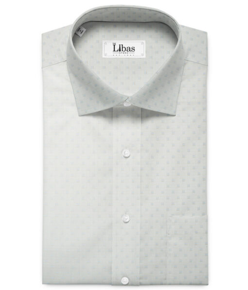 Soktas Men's Giza Cotton Self Design 2.25 Meter Unstitched Shirting Fabric (Ivory Beige)
