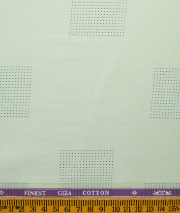 Soktas Men's Giza Cotton Self Design 2.25 Meter Unstitched Shirting Fabric (Olive Green)