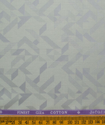 Soktas Men's Giza Cotton Self Design 2.25 Meter Unstitched Shirting Fabric (Olive Green)