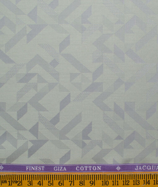 Soktas Men's Giza Cotton Self Design 2.25 Meter Unstitched Shirting Fabric (Olive Green)