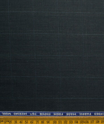 Raymond Men's Wool Checks Super 70's  Unstitched Suiting Fabric (Dark Grey) - Image 3