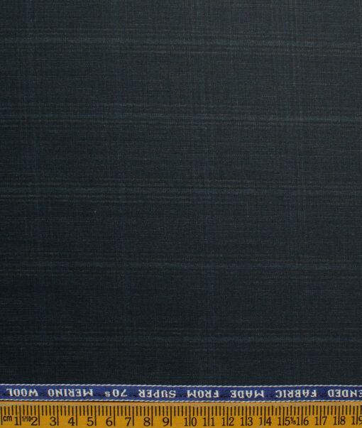 Raymond Men's Wool Checks Super 70's  Unstitched Suiting Fabric (Dark Grey) - Image 3