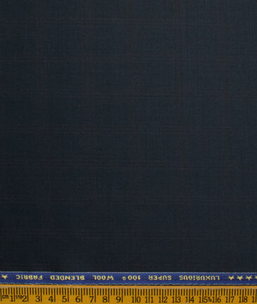 Raymond Men's Wool Checks Super 100's Unstitched Suiting Fabric (Dark Blue) - Image 3