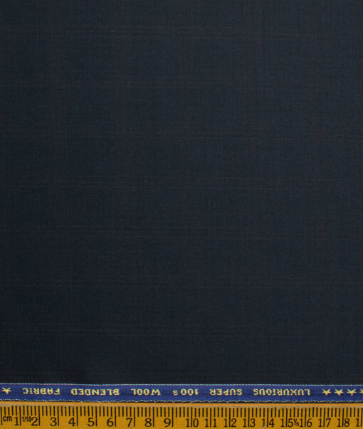 Raymond Men's Wool Checks Super 100's Unstitched Suiting Fabric (Dark Blue) - Image 3