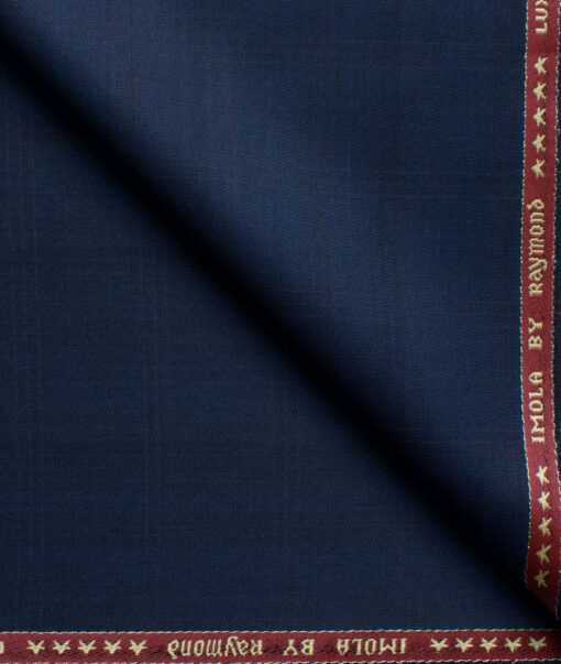 Raymond Men's Wool Checks Super 100's  Unstitched Suiting Fabric (Royal Blue) - Image 1
