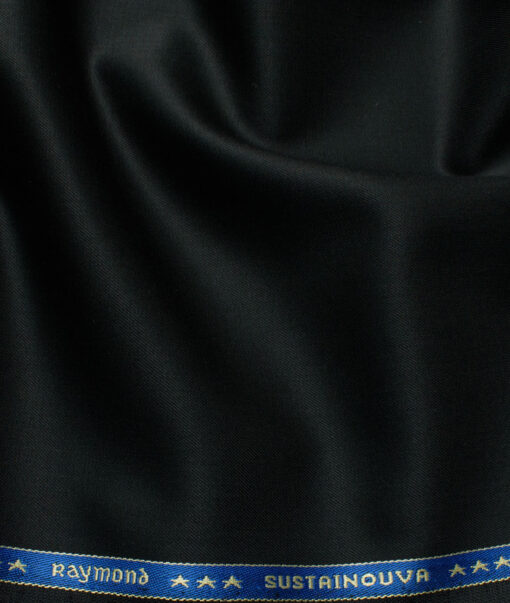 Raymond Exotic Men's Wool Solids Super 100's 3 Meter Unstitched Suiting Fabric (Black)