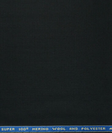 Raymond Exotic Men's Wool Solids Super 100's 3 Meter Unstitched Suiting Fabric (Black)