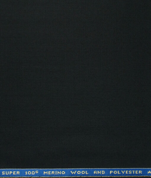 Raymond Exotic Men's Wool Solids Super 100's 3 Meter Unstitched Suiting Fabric (Black)