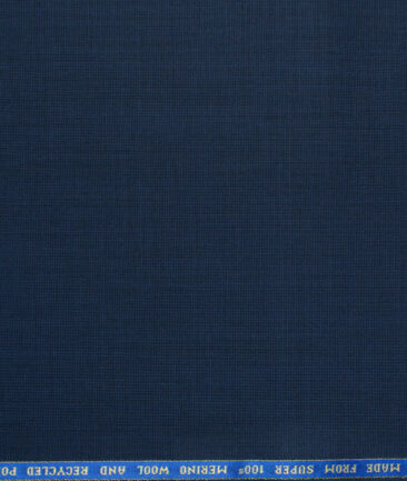 Raymond Exotic Men's Wool Structured Super 100's 3 Meter Unstitched Suiting Fabric (Dark Royal Blue)