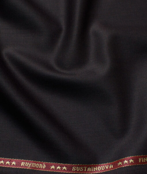 Raymond Exotic Men's Wool Structured Super 100's 3 Meter Unstitched Suiting Fabric (Dark Wine)
