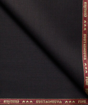 Raymond Exotic Men's Wool Structured Super 100's 3 Meter Unstitched Suiting Fabric (Dark Wine)