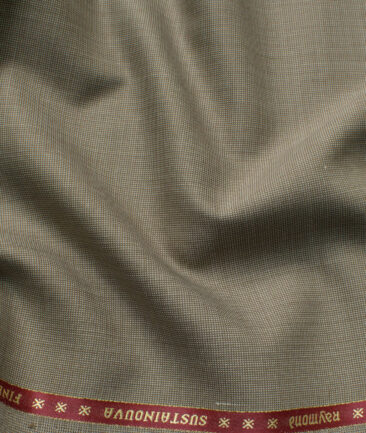 Raymond Exotic Men's Wool Structured Super 100's 3 Meter Unstitched Suiting Fabric (Medium Brown)