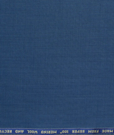 Raymond Exotic Men's Wool Structured Super 100's 3 Meter Unstitched Suiting Fabric (Royal Blue)