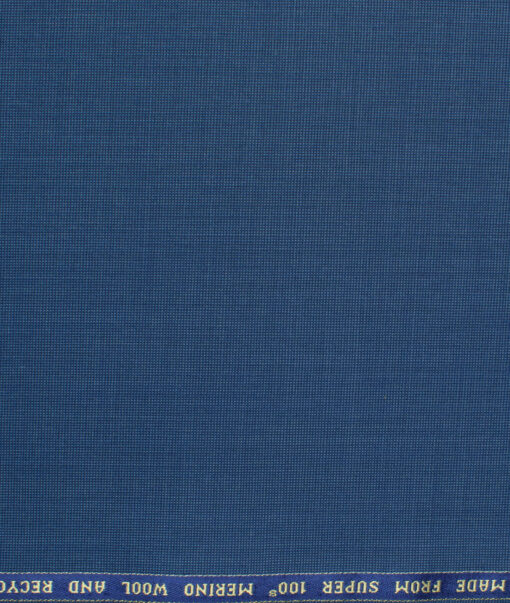 Raymond Exotic Men's Wool Structured Super 100's 3 Meter Unstitched Suiting Fabric (Royal Blue)