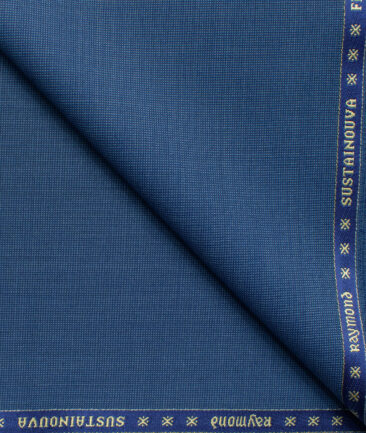 Raymond Exotic Men's Wool Structured Super 100's 3 Meter Unstitched Suiting Fabric (Royal Blue)