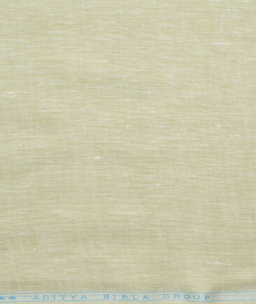 Linen Club Men's 60 LEA European Linen Self Design 2.25 Meter Unstitched Shirting Fabric (Beige)