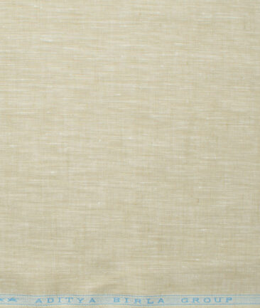Linen Club Men's 60 LEA European Linen Self Design 2.25 Meter Unstitched Shirting Fabric (Bone Beige)