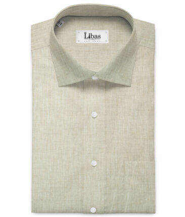 Linen Club Men's 60 LEA European Linen Self Design 2.25 Meter Unstitched Shirting Fabric (Sand Beige)