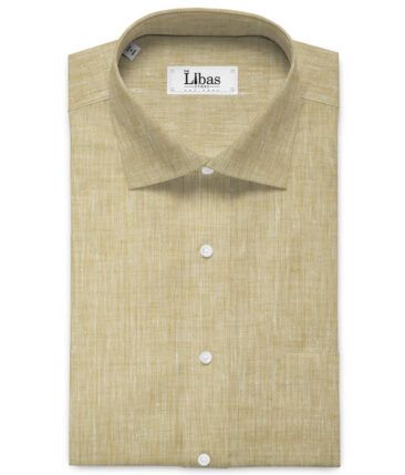 Linen Club Men's 60 LEA European Linen Self Design 2.25 Meter Unstitched Shirting Fabric (Sand Castle Beige)