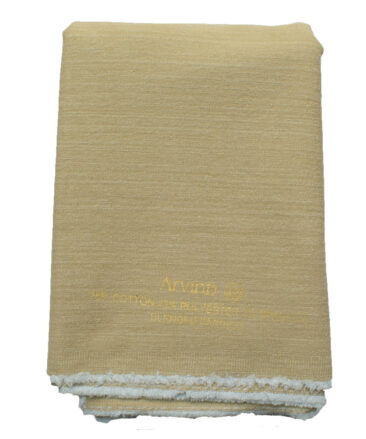 Arvind Men's Cotton Solids 1.50 Meter Unstitched Stretchable Jeans Fabric (Citra Beige)