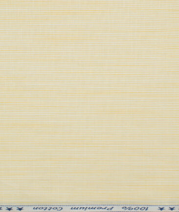 Arvind Men's Premium Cotton Striped 2.25 Meter Unstitched Shirting Fabric (Yellow)