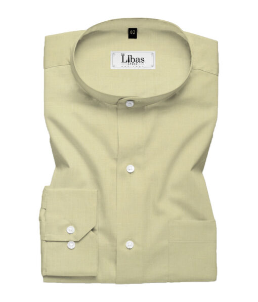 Arvind Men's Irish Linen Cotton Solids 2.25 Meter Unstitched Shirting Fabric (Banana Yellow)