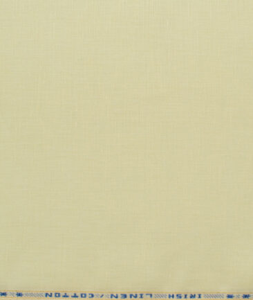 Arvind Men's Irish Linen Cotton Solids 2.25 Meter Unstitched Shirting Fabric (Banana Yellow)