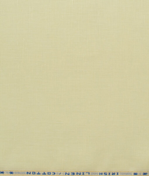 Arvind Men's Irish Linen Cotton Solids 2.25 Meter Unstitched Shirting Fabric (Banana Yellow)