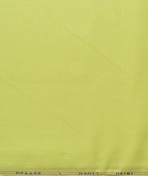 Arvind Men's Irish Linen Cotton Solids 2.25 Meter Unstitched Shirting Fabric (Lemon Yellow)
